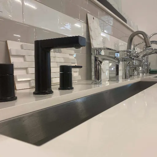 Black faucet hardware at Ramey Floor & Home
